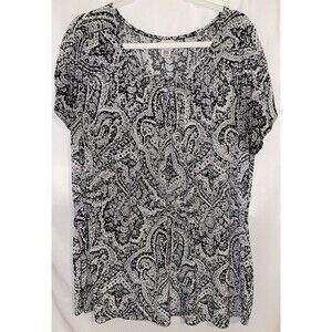 Covington Shirt Gray Black Short Sleeve Women’s Size 16/18